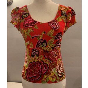 Nanette Lepore Floral Print Silk Blouse - Gently Worn